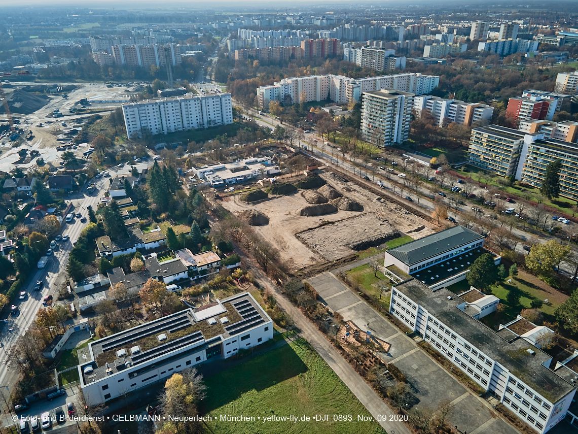 09.11.2020 - Baustelle der neuen Grundschule am Karl-Marx-Ring in Neuperlach